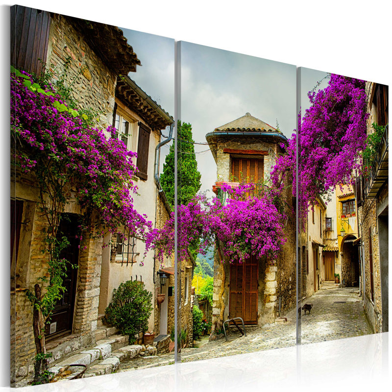 Charming Alley 3 Piece Wall Art Set on Canvas, 90 cm x 60 cm