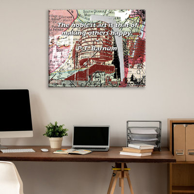 Artsy Quote "The noblest art is that of making others happy." By P.T. Barnum Gallery Wrapped Canvas