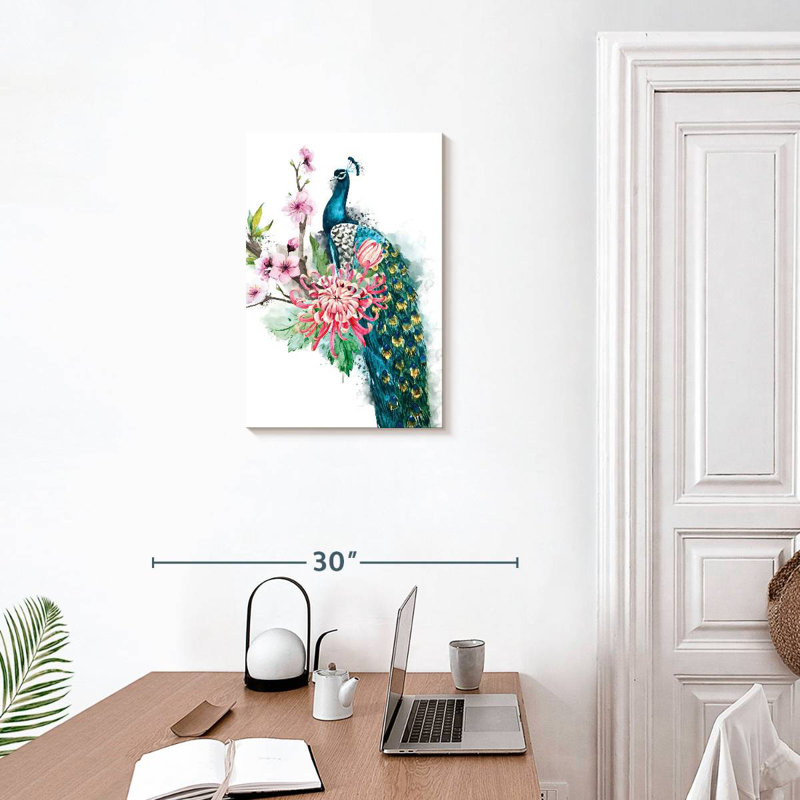 Brampt Floral Peacock Splash, 24" H x 16" W