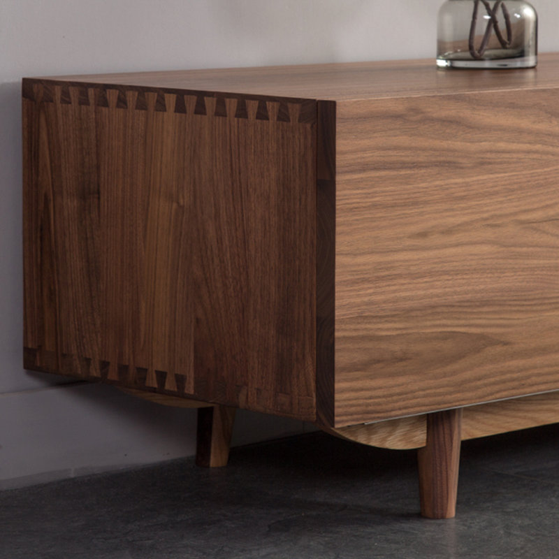 Meuble télé avec rangement en noyer, H 15,75 po x L 82,67 po x l 15,75 po