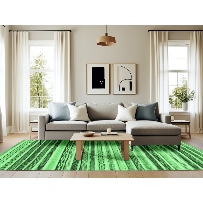 Keyen Washable Geometric Indoor Rug, Rectangle 6' x 9'