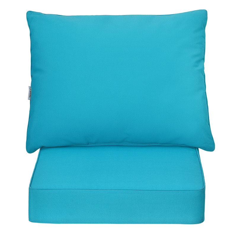 Outdoor 6'' Lounge Chair Seat / Back Cushion, Turquoise