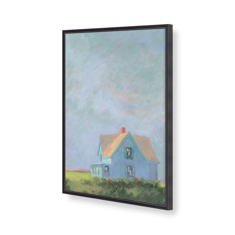 Tranquil Haven en bleu, H 15,25 po x l 12,25 po, Encadrement ouvert, zinc vieilli