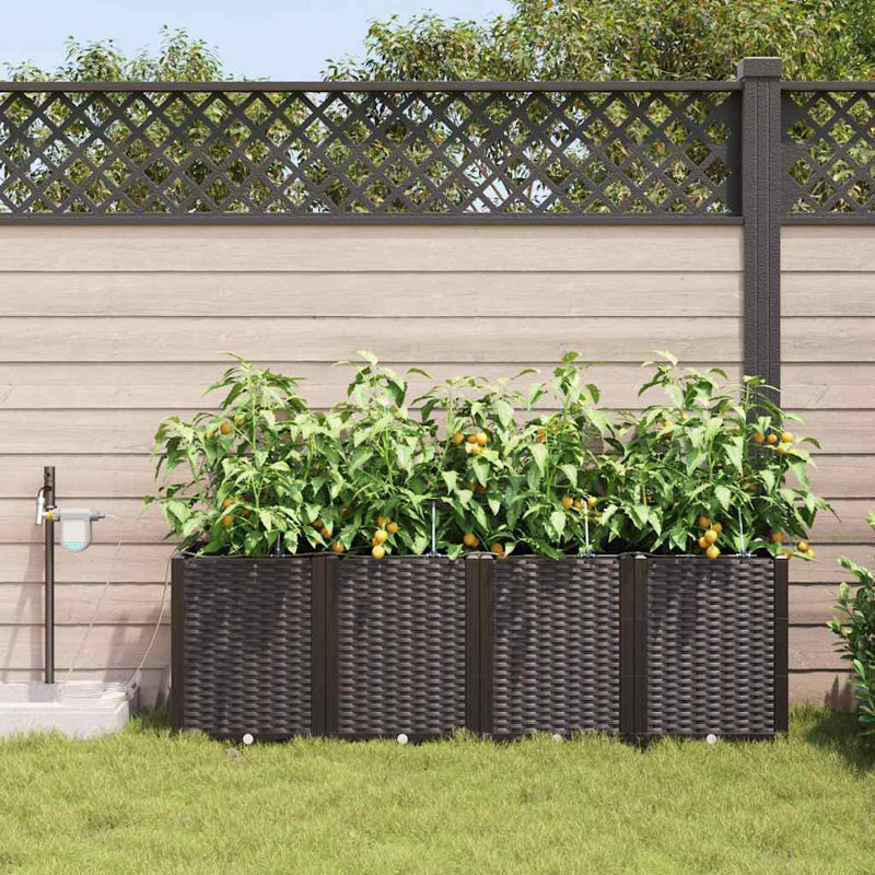Garden Planters 40 Cm Steel, Brown, 52cmH x 160cmW x 40cmD