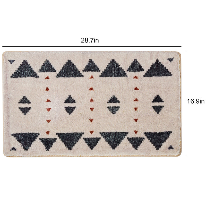 Tapis de salle de bain Jebreel, tapis de bain lavables à envers en caoutchouc, tapis de salle de bain minces