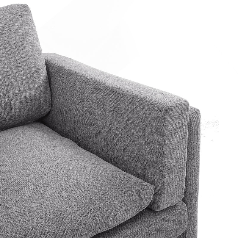Canapé moderne à 3 places avec coussins de siège à deux couches pour un confort accru et une polyvalence dans le salon.