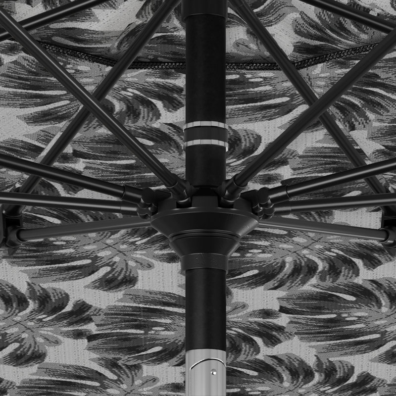 Parasol de marché 9 pi Santana Praneeth, Palmier graphite - Pacifica Premium, Noir, noir, noir, noir