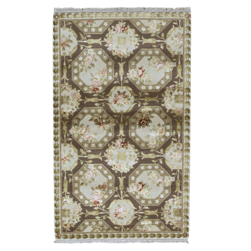 Handmade Silk and Wool Area Rug