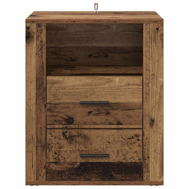 35cm W Manufactured Wood Bedside Table, Old Wood
