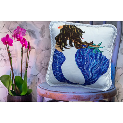 Coussin brunette Mermaid