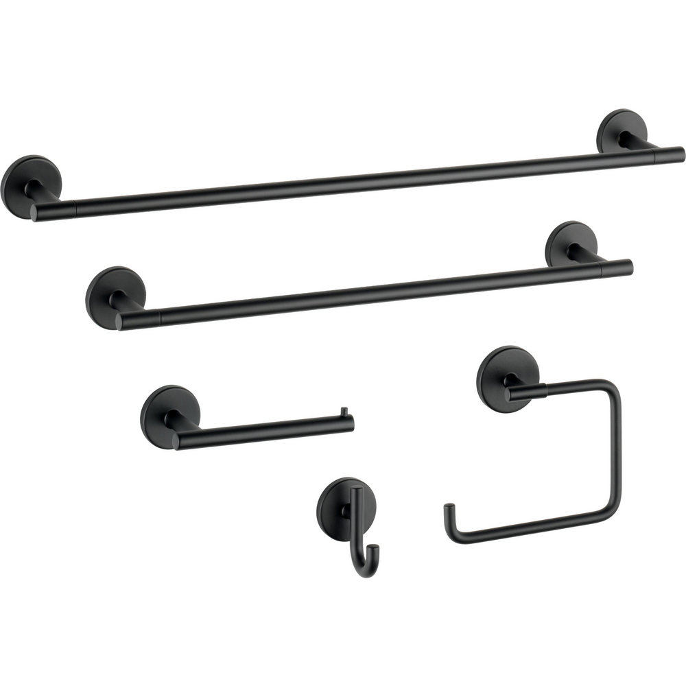 Trinsic Square Open Towel Ring, Matte Black