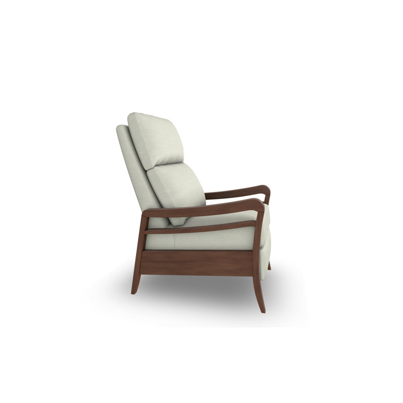 Modern High Leg Recliner, Cloud, Dark Walnut