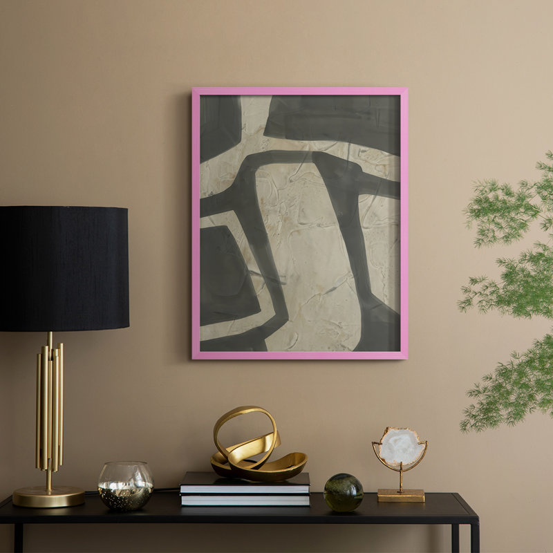 «Casse-tête III», reproduction encadrée - bois massif, Encadré rose, H 15 po x l 12 po