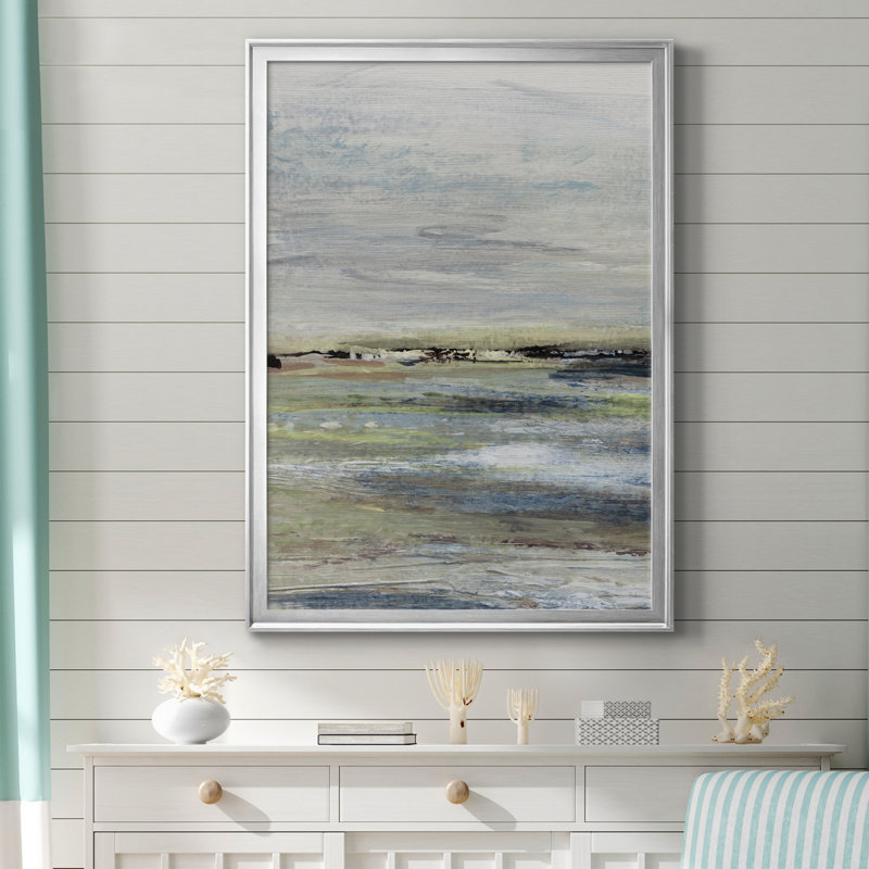 Wetlands I - Peinture sur toile encadrée, H 22,5 po x l 30,5 po x P 1,5 po, Cadre argenté