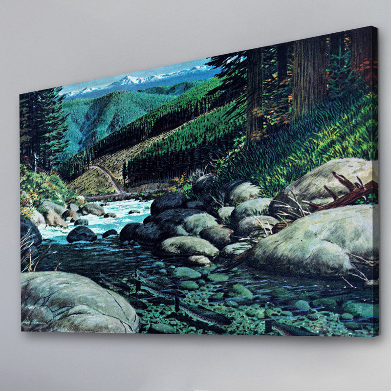 « steelhead », reproduction d’art sur toile tendue, H 16 po x l 24 po x P 1,5 po