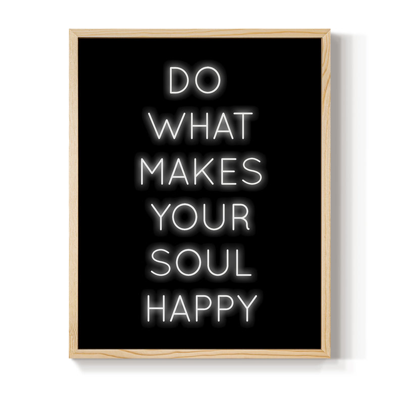 «Soul Happy», reproduction encadrée - bois massif, Naturel, H 15 po x l 12 po