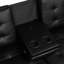 Futon noir de style contemporain qui se transforme en lit, coussins, coussins, table d'appoint et porte-gobelets, dossier de siège l 71,5 po x P 35,5 po, avec