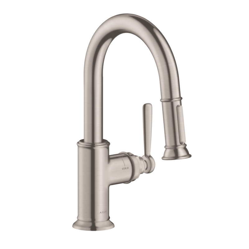 AXOR Montreux 2-Spray Prep Kitchen Faucet with Pull-Down, 1.75 GPM, Stainless Steel Optic