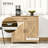 Farmhouse Sideboard Buffet Cabinet with Barn Doors and 3-Level Adjustable Shelf