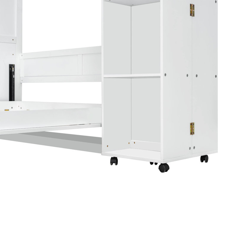 Grand lit blanc, élégant et fonctionnel, avec rabat latéral pour lit d'utilité supplémentaire en blanc, rangement à pousser, fonctionnement à levage hydraulique