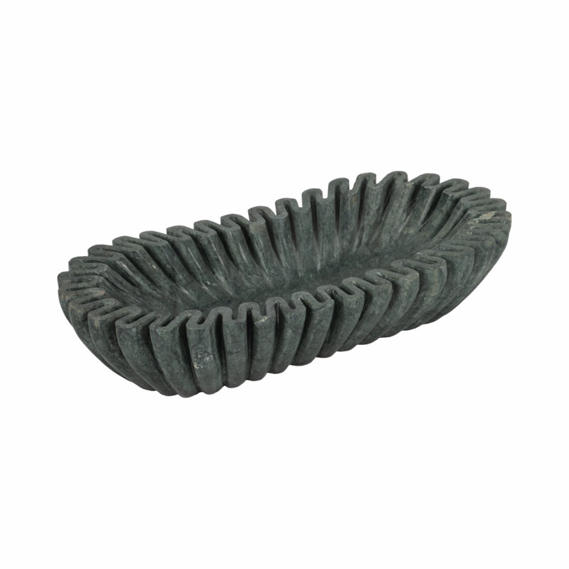 Vanderwall 16" Wavy Marble Bowl, Vert