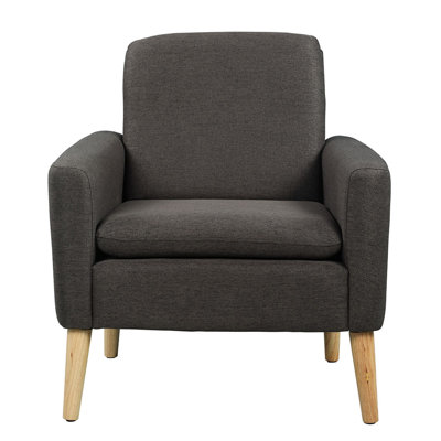 Black and brown flat armchair with armrests