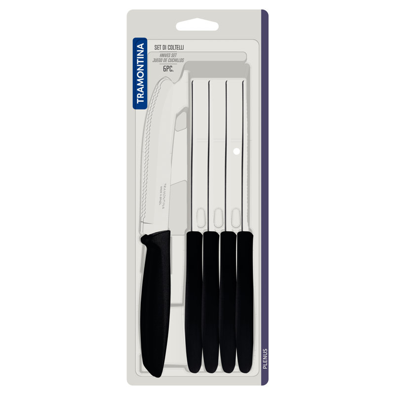 Tramontina Plenus 11.4cm Tomato Knife, Black
