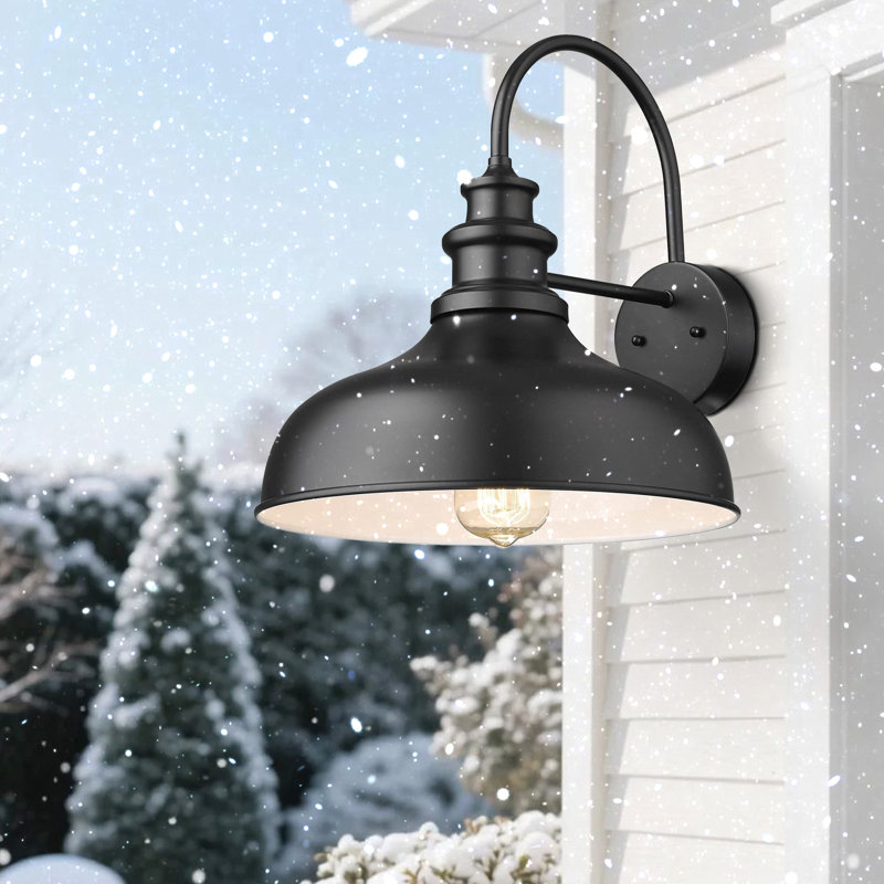 Outdoor Barn Light,Outdoor Wall Sconce,Farmhouse Porch Wall Lamp,Anti-Rust Front Door Lighting Fixture For House,Doorway,Patio,Garage(Black+White)