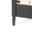  Modern Queen Size Solid Wood Platform Bed with Rattan Headboard, Dark Grey