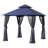 8' x 8' Heavy Duty Patio Gazebo with Extended Eaves - Stable Frame Double Roof Pavilion with Netting and Built-In Drainage-128935598-128935597