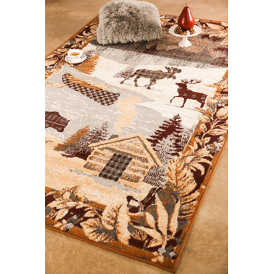 Tapis gris clair / brun clair
