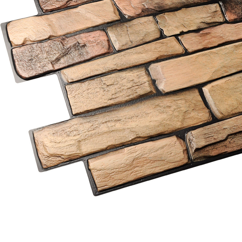 20" x 39" 3D Wall Panel (5-Pack), Yellow Brown