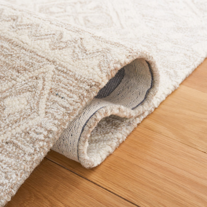 Vedika Hand Tufted Wool And Cotton With Latex Geometric Rug, Round 3'