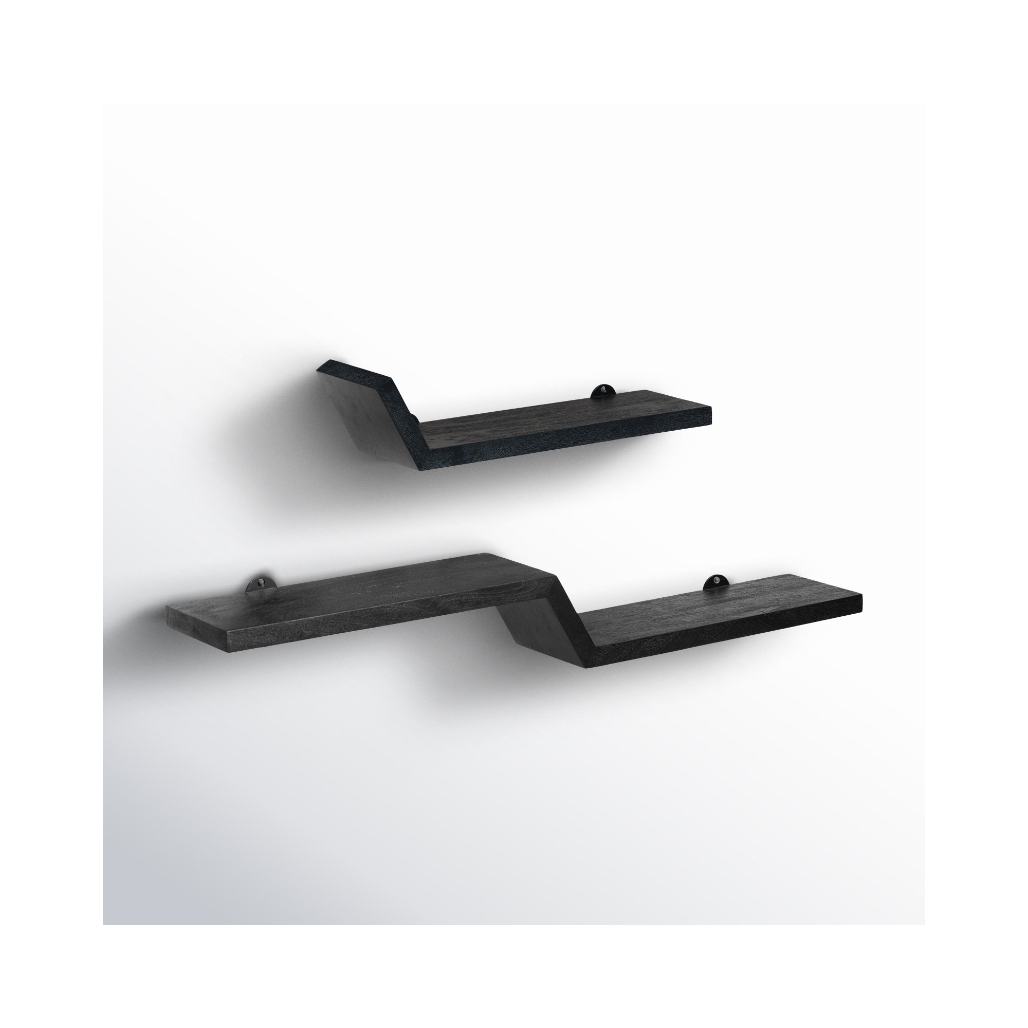 Marv Set Of 2 Wall Mounted Shelves, Black