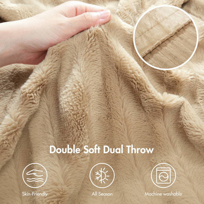 Duke Long Fur Throw, Tan