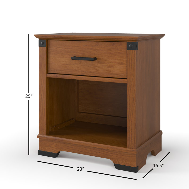 Redmond 1 Drawer Nightstand, Coach Cherry