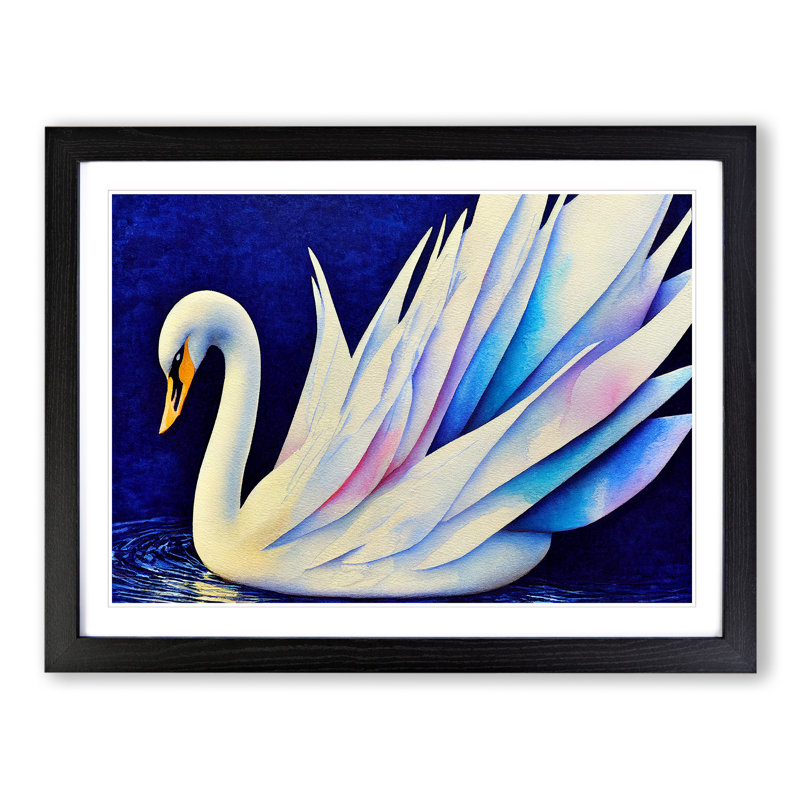 Magical Swan Vol.1 - Framed Print, Black, 46cm H x 64cm W x 2cm D