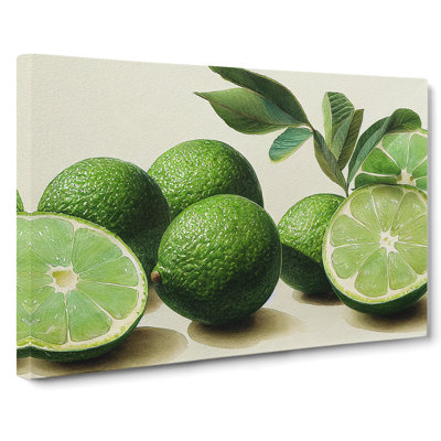 Watercolour Lime Fruit - Wrapped Canvas