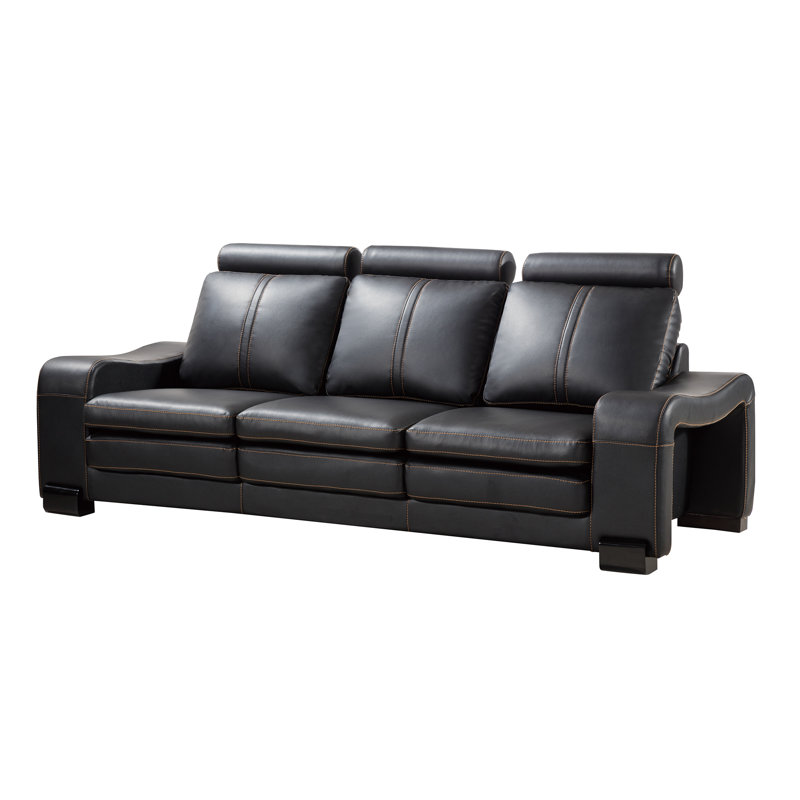 Vierra 89'' Faux Leather Sofa, Black