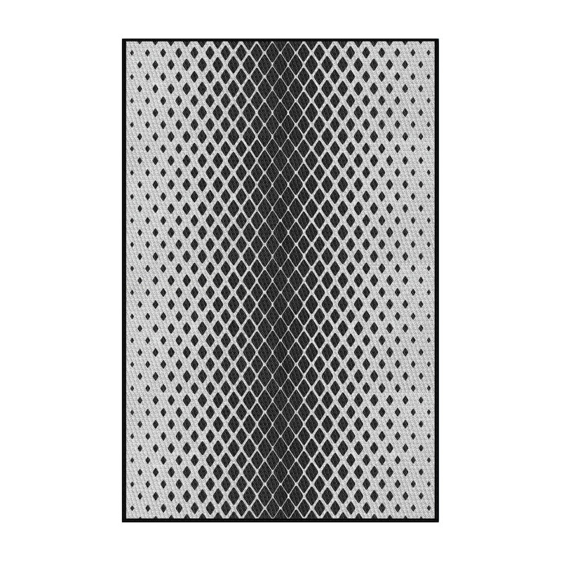 Tapis gris / noir Power Loom, Rectangle 7 pi x 10 pi