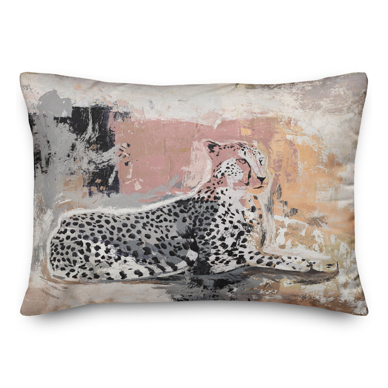 Jungle Cat Abstract Throw Pillow