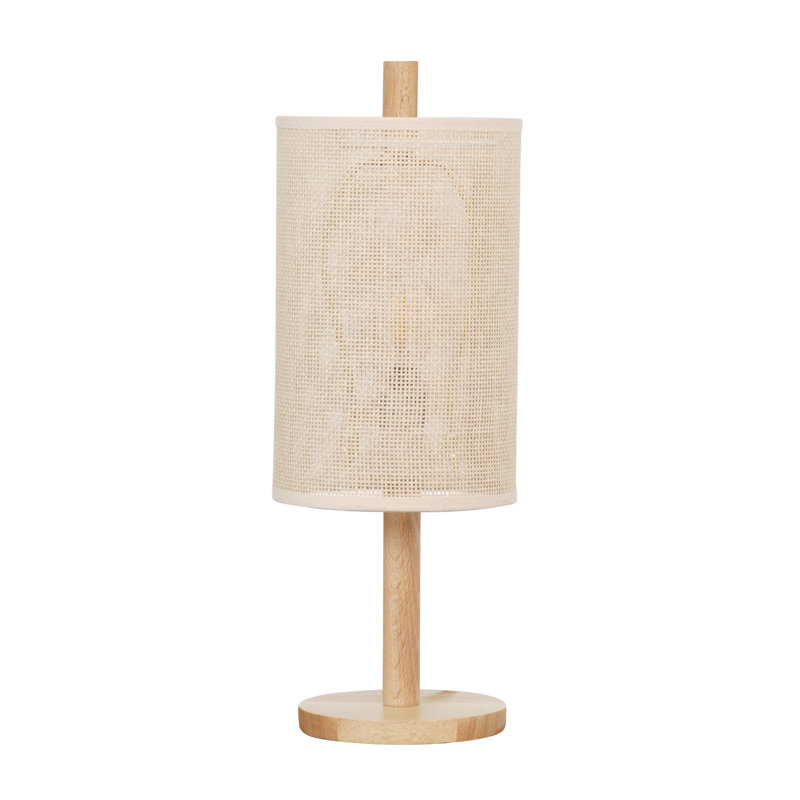Lampe de table Arcana - Chêne - Naturel, 15.4" H x 5.5" W x 5.5" D, Rotin