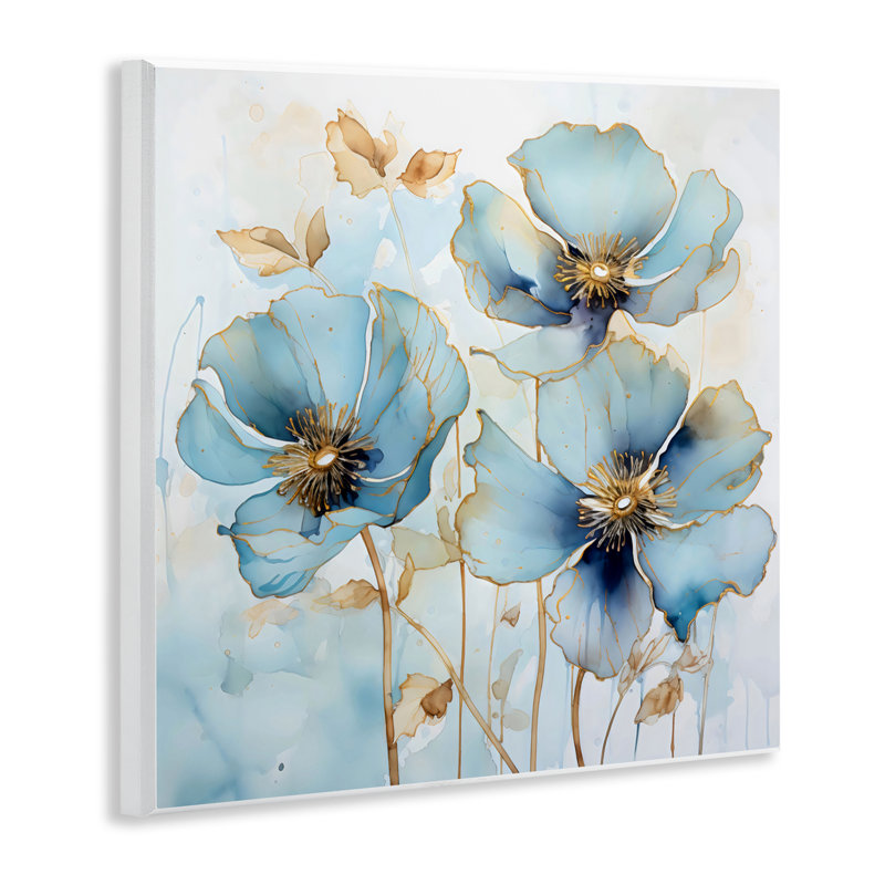 Plaque murale saphir et fleurs dorées, design par Creative Studio