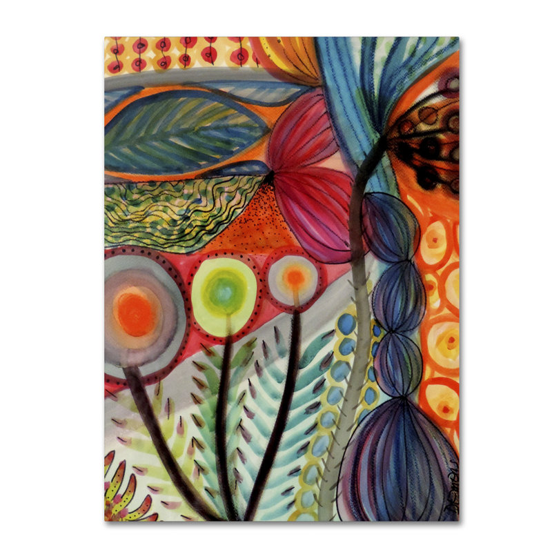 Reproduction d’art « vivaces », H 19 po x l 14 po x P 2 po, Toile tendue