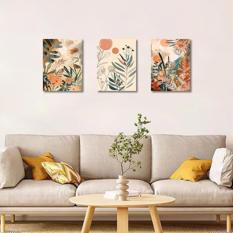 3 Piece No Frame Print on Canvas