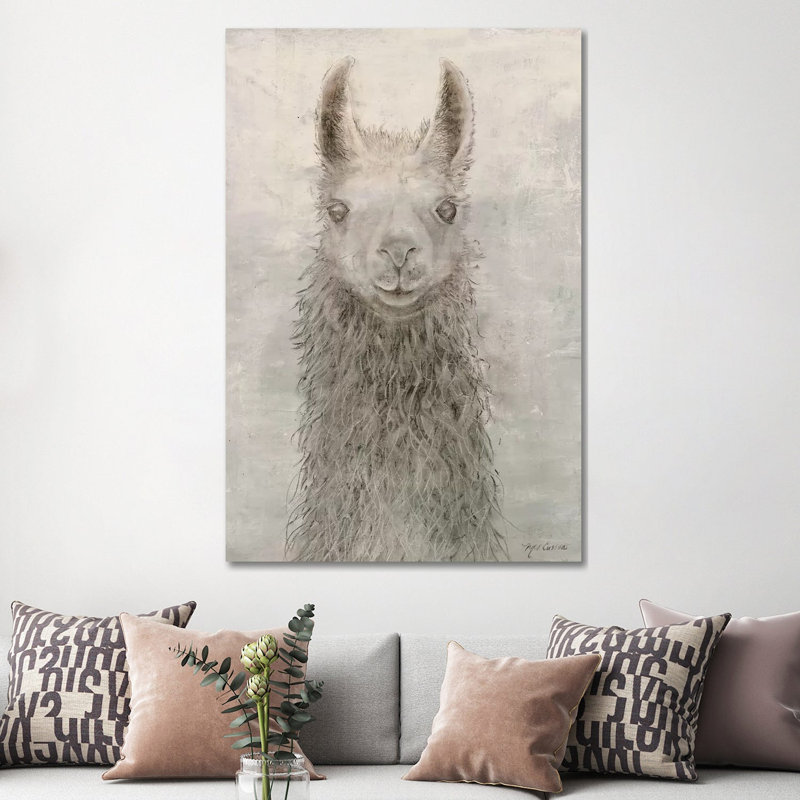 Llama Portrait by Marie Elaine Cusson - Wrapped Canvas Print, 152.5 cm H x 101.5 cm W