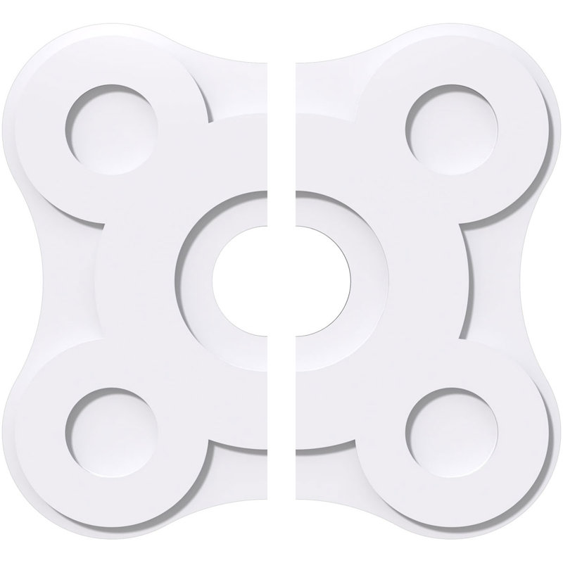 Médaillon de plafond contemporain en PVC de qualité architecturale 24 pi x P 5 po x P 8 1/4 po x P 1 po