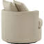Fauteuil d'appoint pivotant rembourré de couleur chameau, avec ressorts ensachés et accoudoirs hauts pour un revêtement relaxant, avec rembourrage en mousse