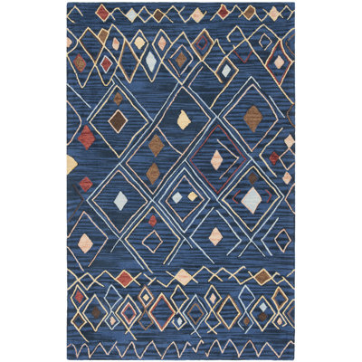 Tapis en laine et en coton crocheté à la main Renfrow