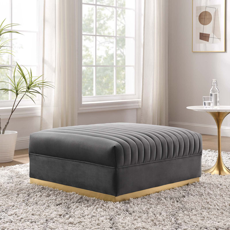 Canapé modulaire modulaire en velours Modway Sanguine, 100% polyester gris